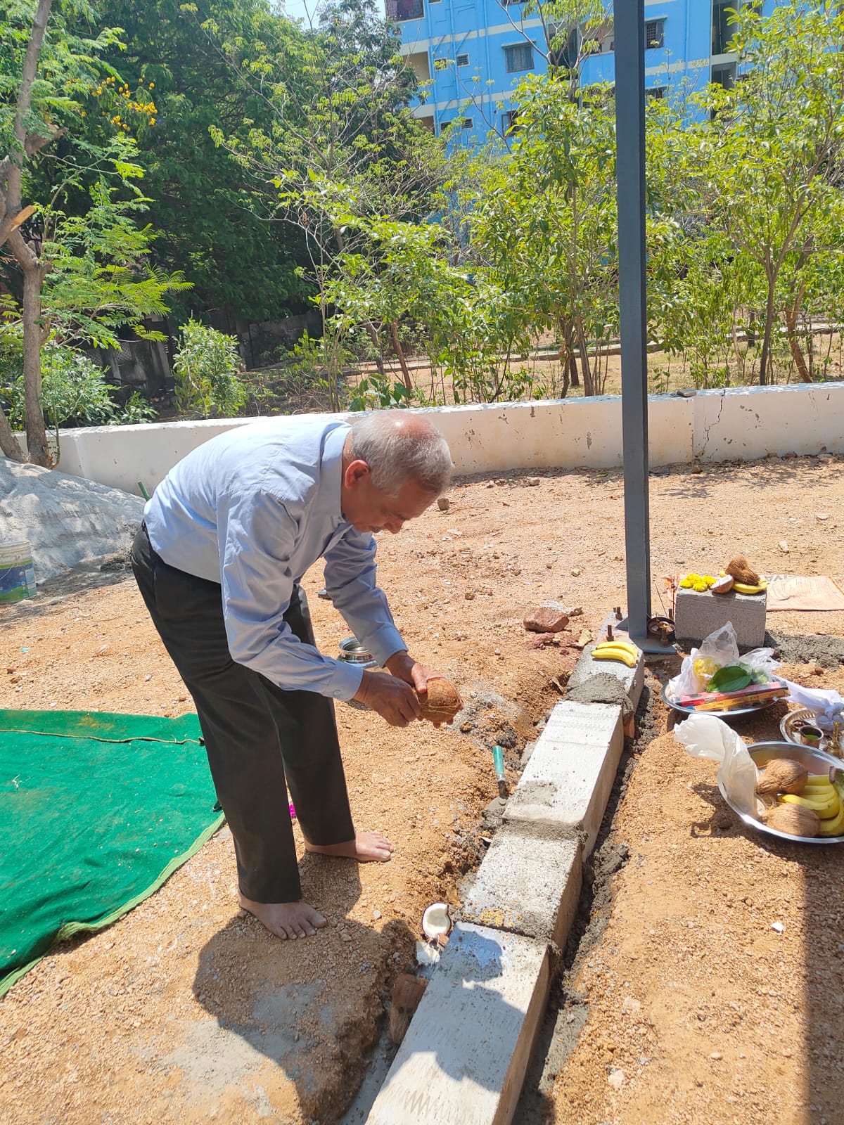  Errection of main door on 2024-04-26 at 9. 45 AM in the building of Senior Citizen Association site,HTC 